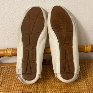 UGG | Shoes | Ugg Womens Flores Pebble Leather Cream Slipon
